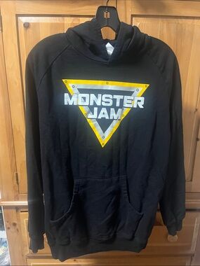 Monster Jam Black Logo Hoodie - Men's Pullover Sweatshirt
